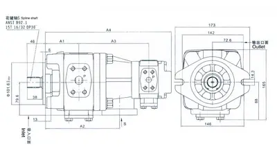 HL10 (20R) Сдвоенный шестеренный насос 