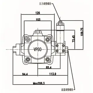 Регулируемый пластинчатый гидронасос среднего давления