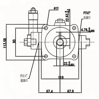 Регулируемый пластинчатый гидронасос среднего давления
